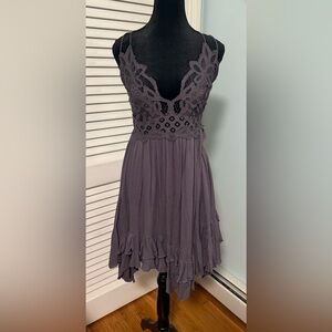 Free People “Adela” Dress in a beautiful Purple Color Size M woman’s.